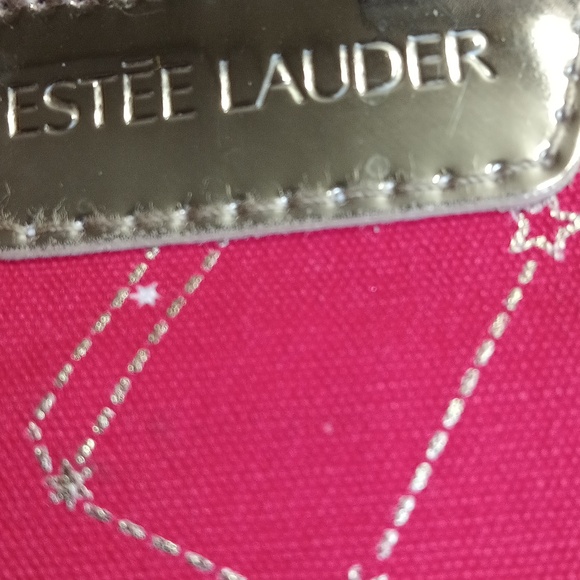 Estee Lauder Beautiful Red Cosmetic Bag With Gold Stars and Details. - Picture 5 of 16